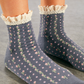 Rosebud Waffle Knit Ankle Sock