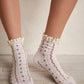 Rosebud Waffle Knit Ankle Sock