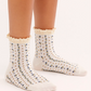 Rosebud Waffle Knit Ankle Sock