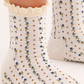 Rosebud Waffle Knit Ankle Sock