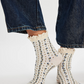 Rosebud Waffle Knit Ankle Sock