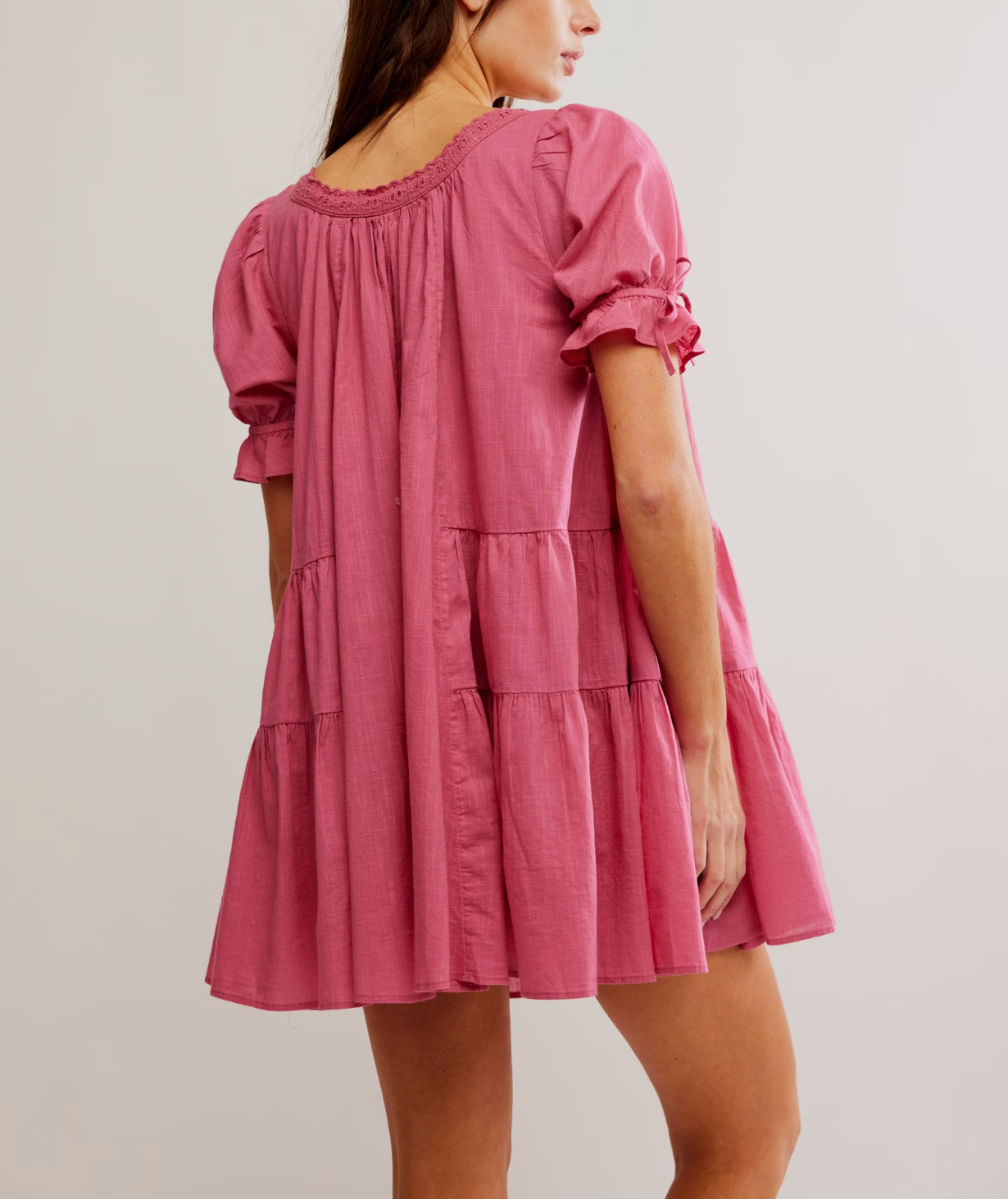 sandy pink dress Sandy Stretch Linen Blend Shirtdress - / Hyper Pink- SizeXS