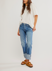 Free People Slim Shade Selvedge Jean | True Blue