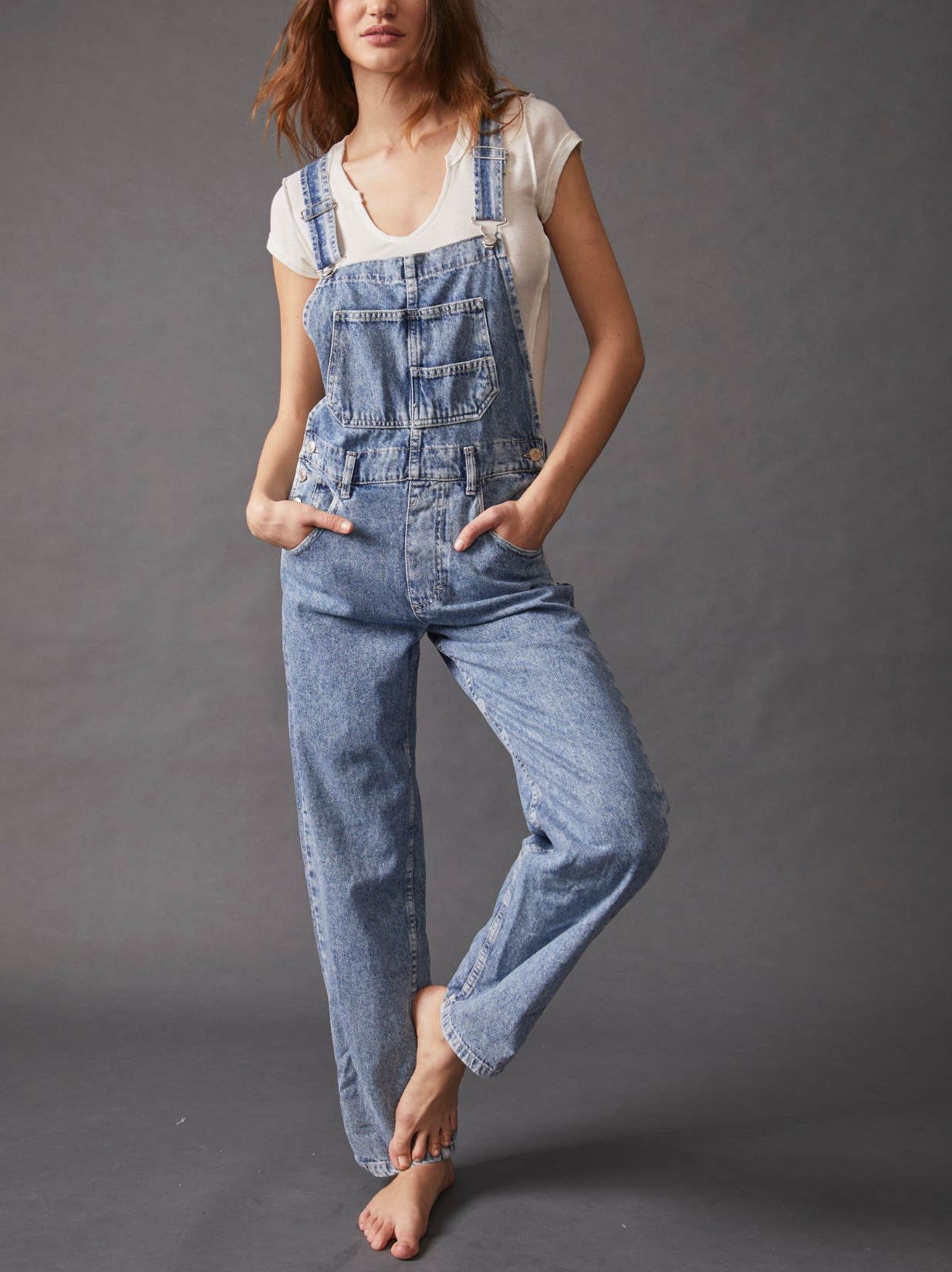 Free People Ziggy Denim Overall | Powder Blue