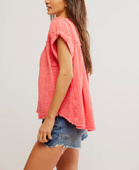 Free People Horizons Double Cloth Top | Coral Paradise