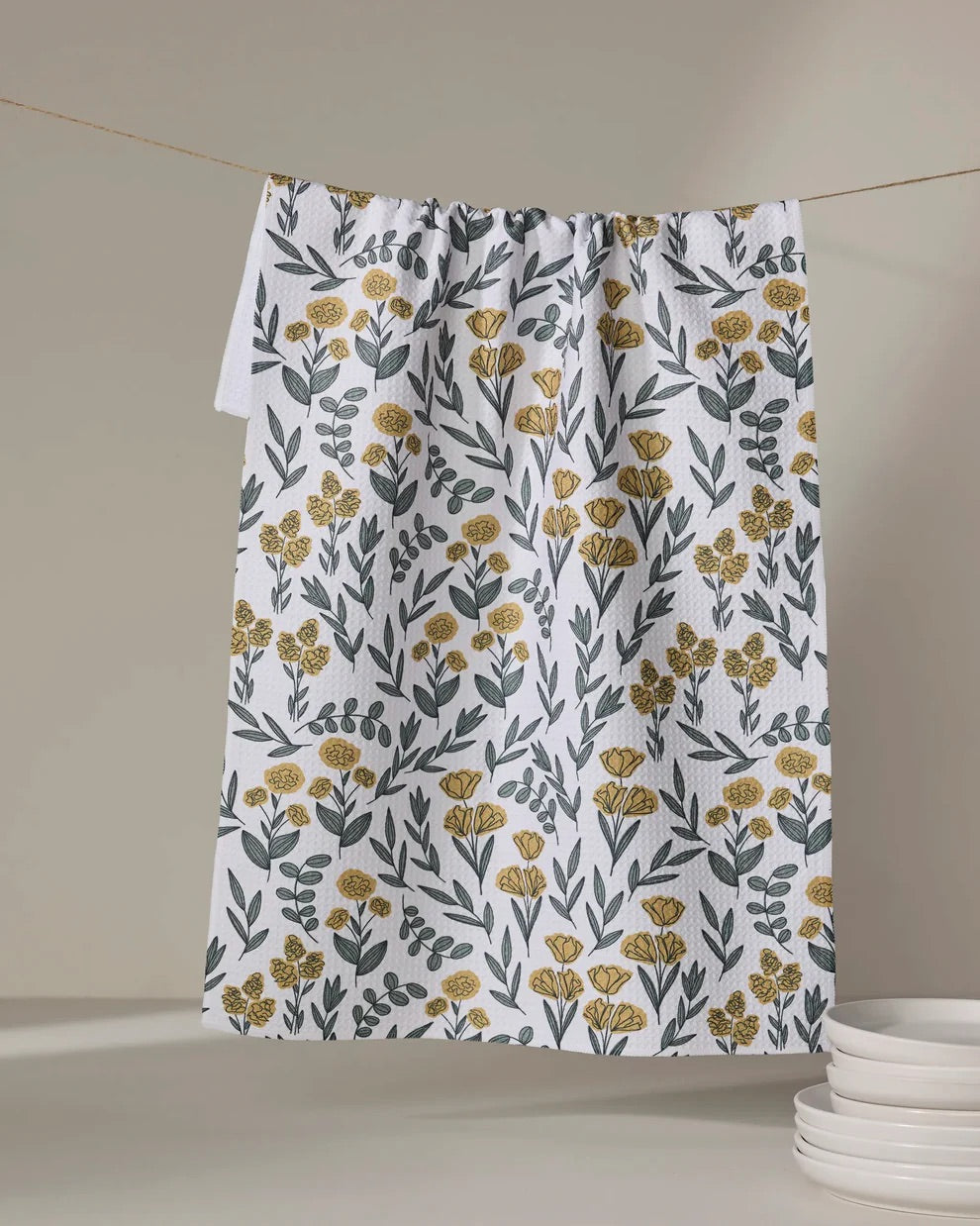 Charolette Yellow Kitchen Tea Towel