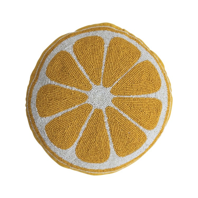 Lemon Beaded Shaped Pillow