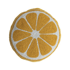 Lemon Beaded Shaped Pillow