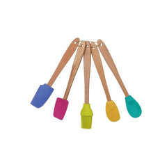 Silicone & Beech Wood Mini Kitchen Utensils
