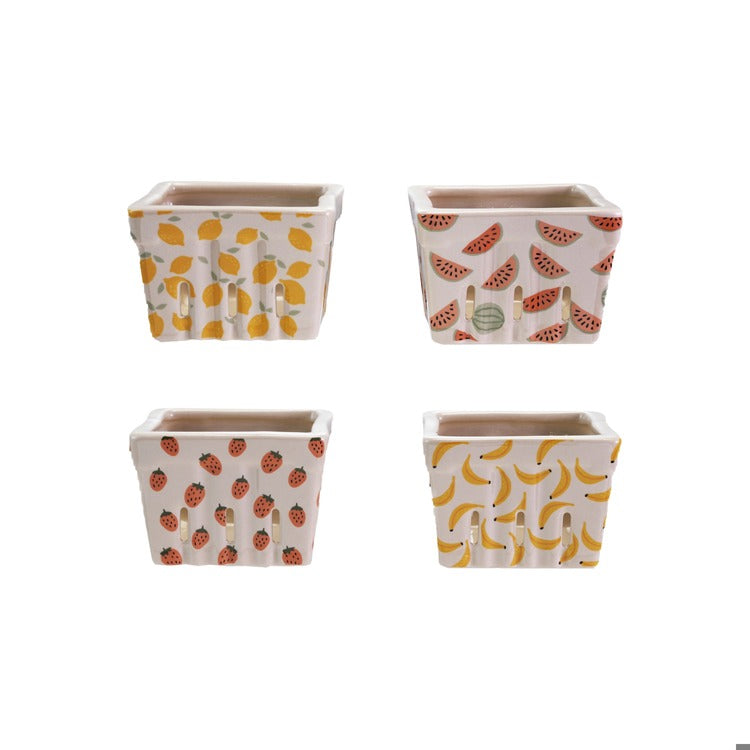 Stoneware Berry Basket