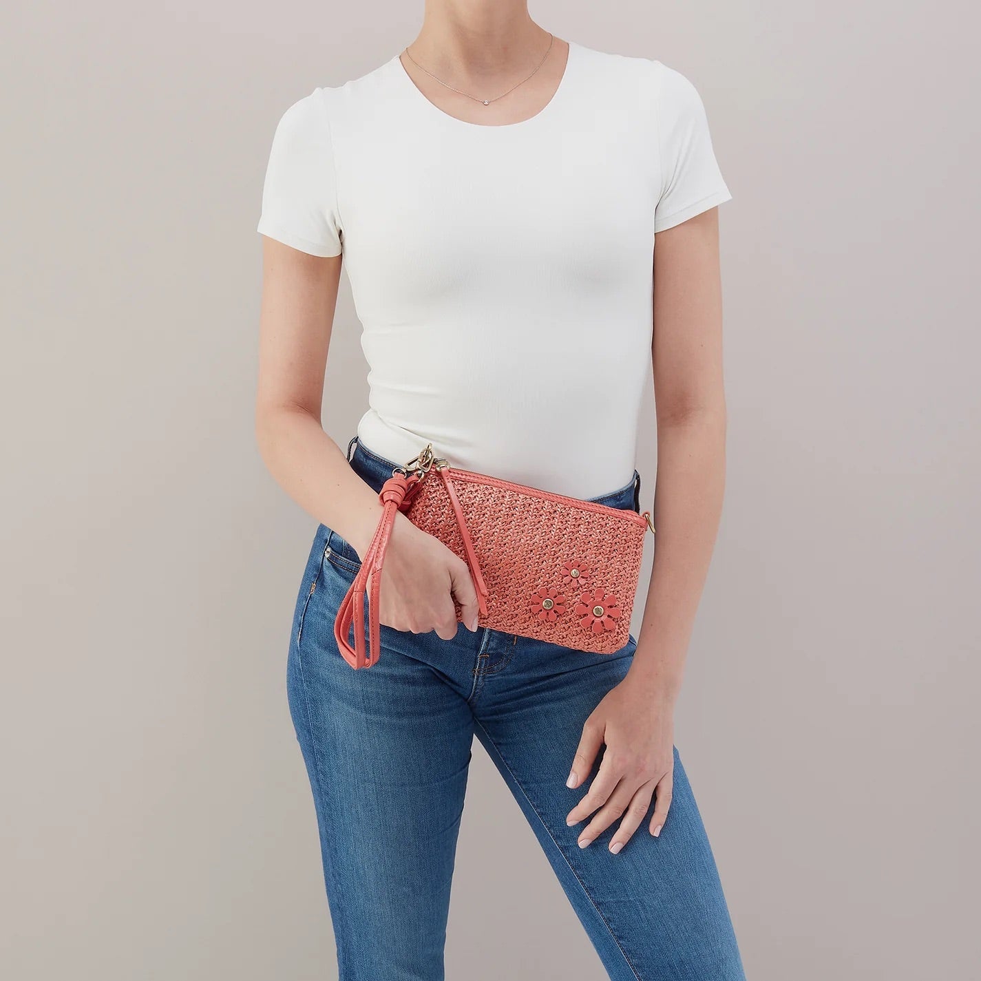 Darcy Crossbody - Wild Rose Woven Straw