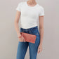 Vida Wristlet - Wild Rose Woven Straw