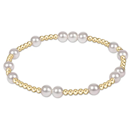 Hope Unwritten 6mm Bead Bracelet - Pearl - enewton