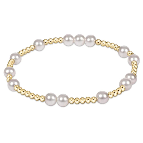 Hope Unwritten 6mm Bead Bracelet - Pearl - enewton