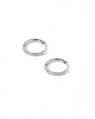 Huggie Earrings - Scarlett Hoop Silver 12mm CZ