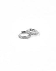 Huggie Earrings - Scarlett Hoop Silver 8mm CZ