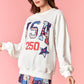 Embroidered USA Patchwork Crewneck