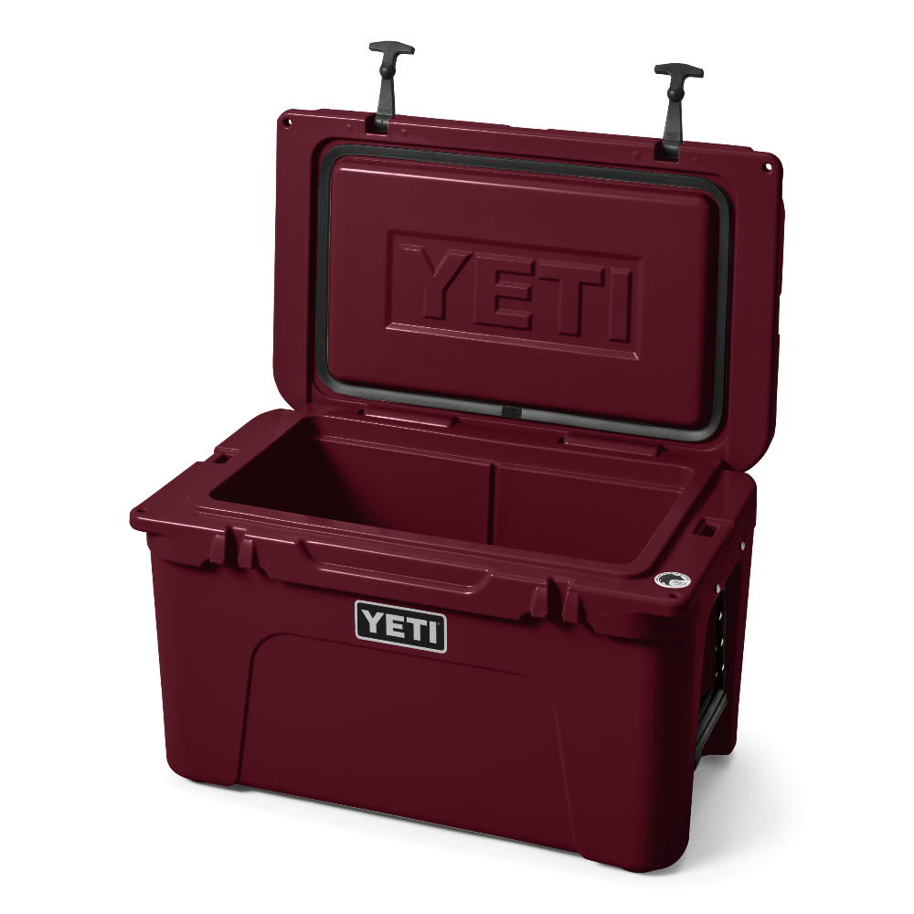 YETI Tundra 45 Hard Cooler in Wild Vine Red.