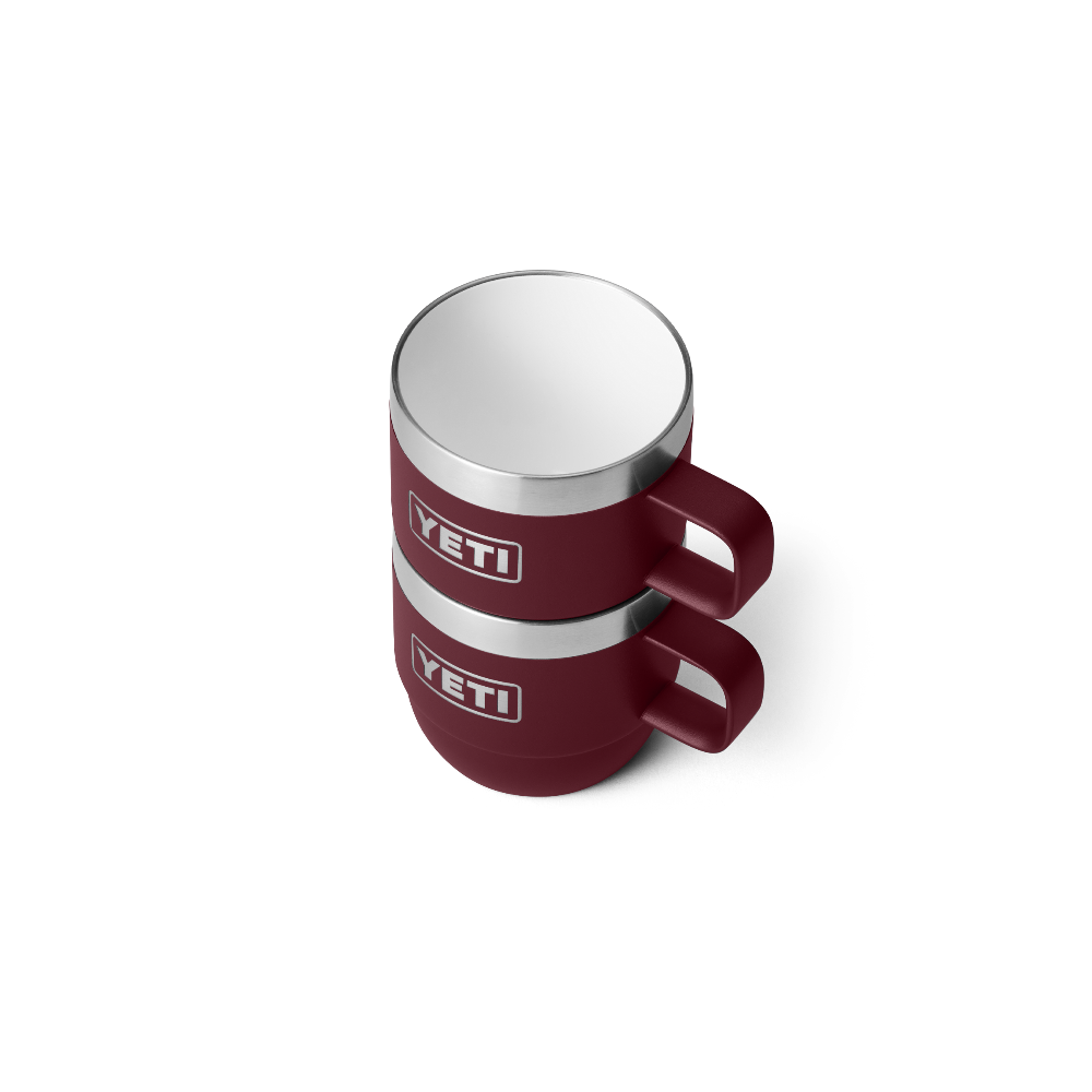 YETI Rambler 6 oz Mug (2 Pack) in Wild Wine Red.