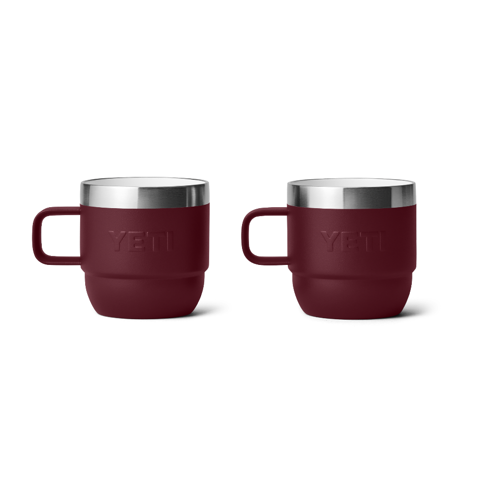 YETI Rambler 6 oz Mug (2 Pack) in Wild Wine Red.