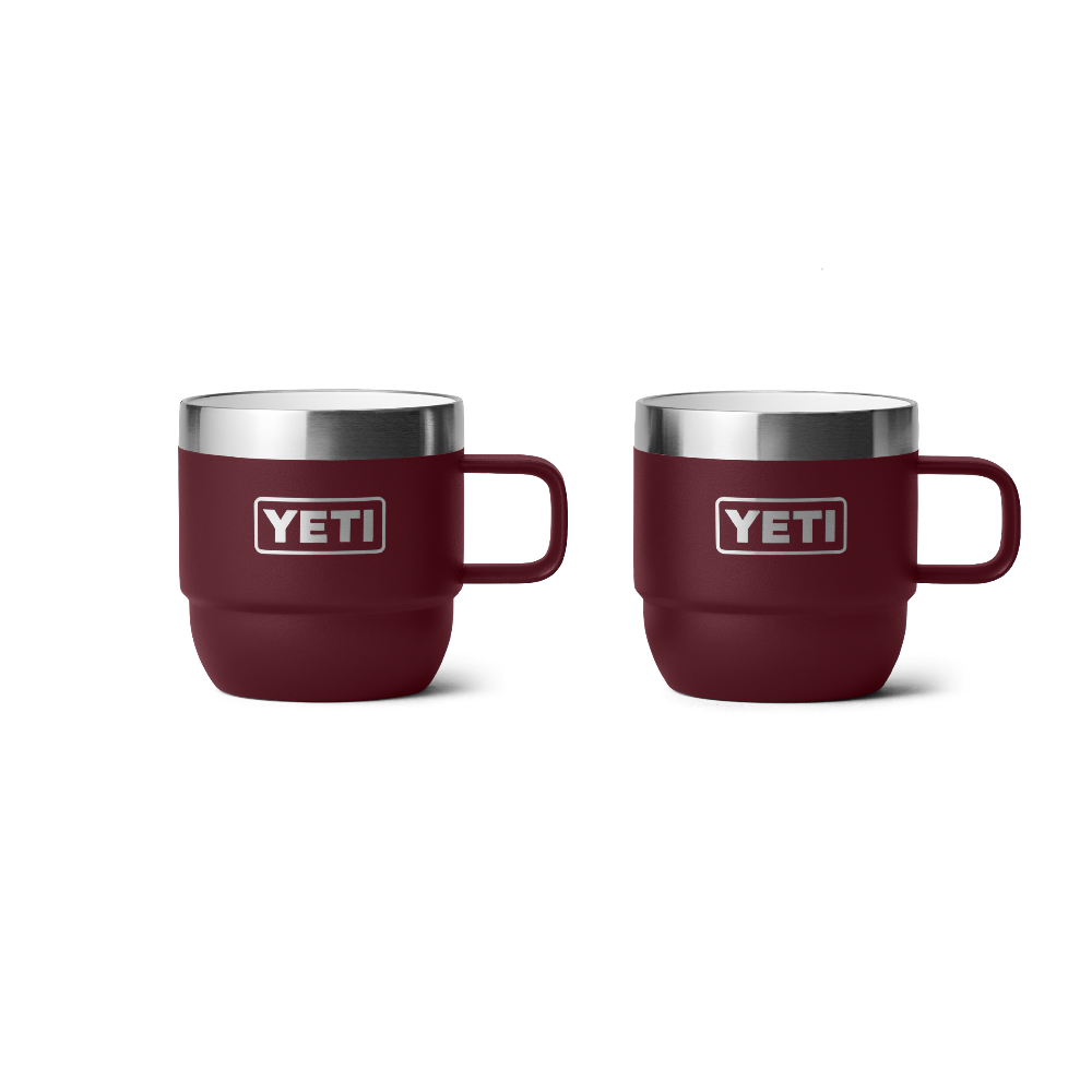 YETI Rambler 6 oz Mug (2 Pack) in Wild Wine Red.