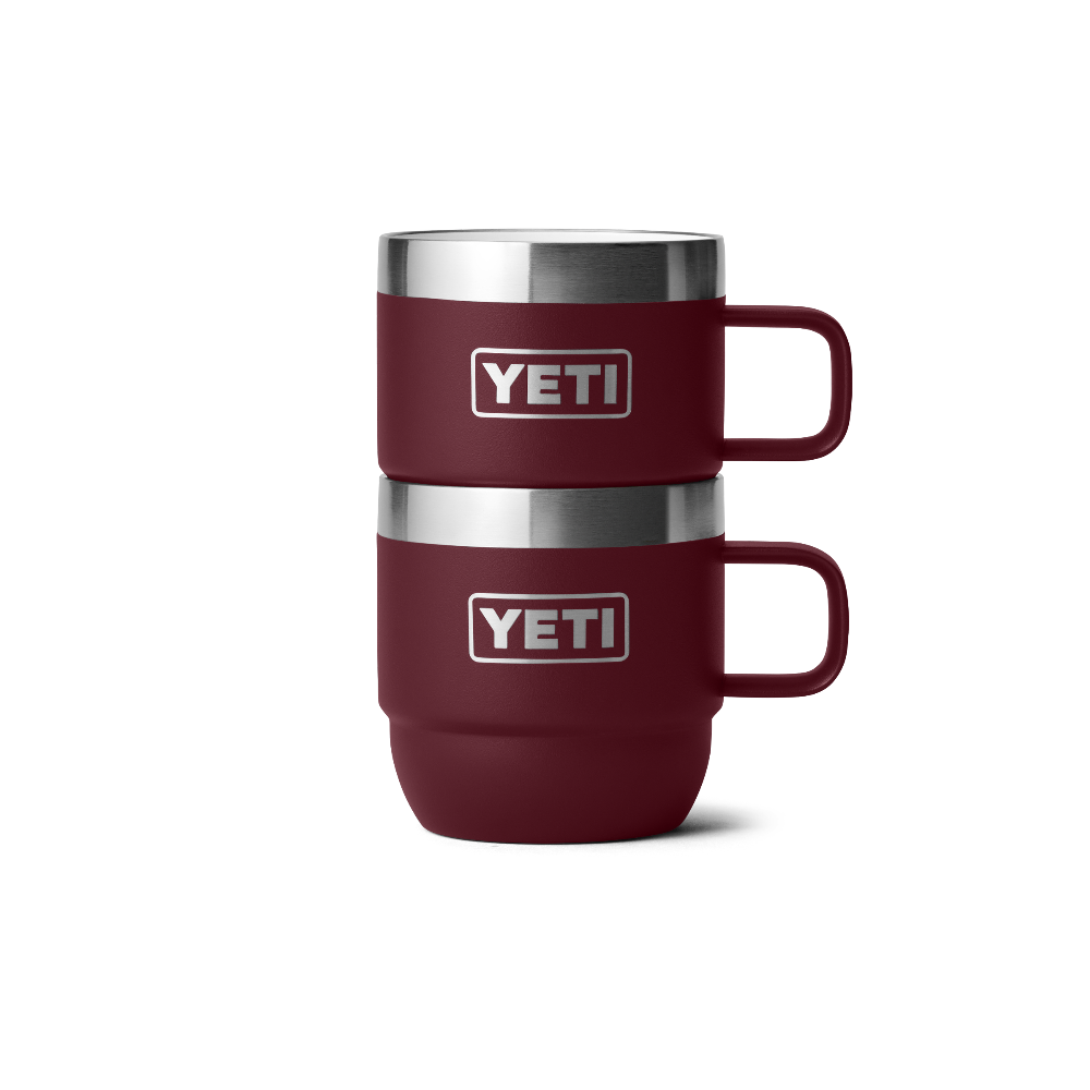 YETI Rambler 6 oz Mug (2 Pack) in Wild Wine Red.