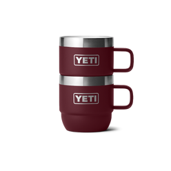 YETI Rambler 6 oz Mug (2 Pack) in Wild Wine Red.
