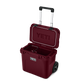 YETI Roadie 32 Wheeled Cooler in Wild Vine Red.