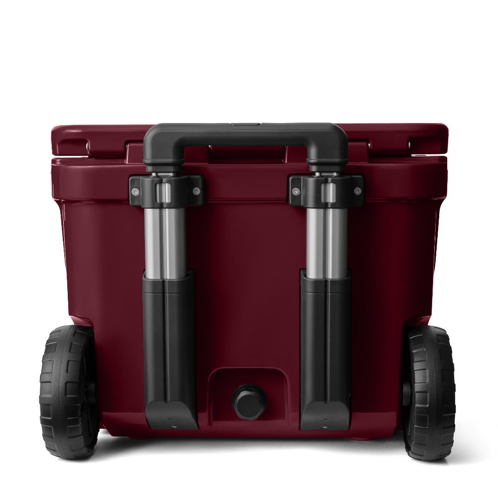 YETI Roadie 32 Wheeled Cooler in Wild Vine Red.