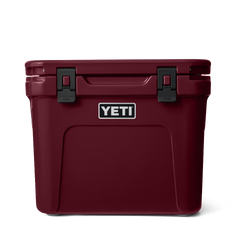 YETI Roadie 32 Wheeled Cooler in Wild Vine Red.