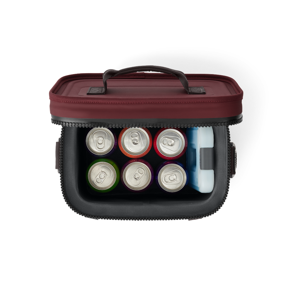 YETI Hopper Flip 8 Soft Cooler in Wild Vine Red.