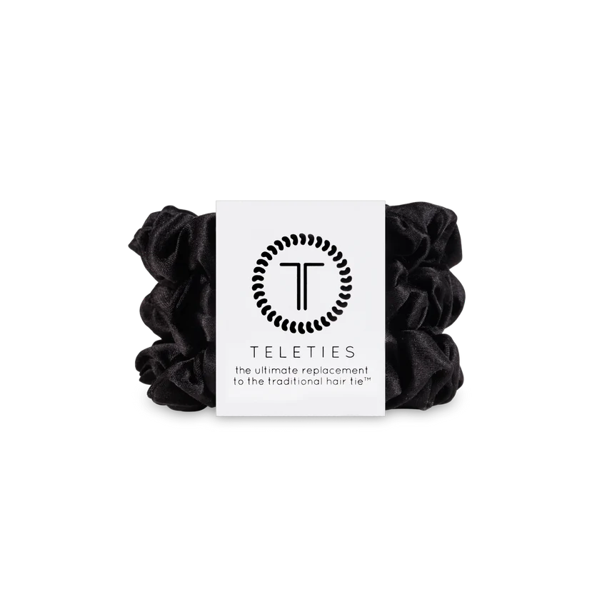 TELETIES Jet Black Small Scrunchie