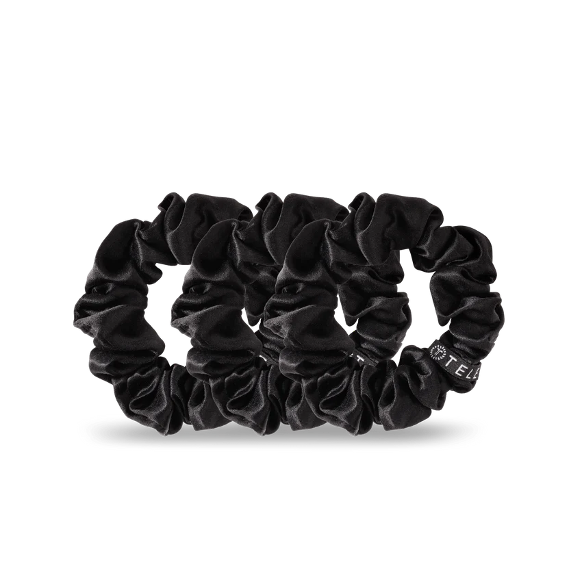 TELETIES Jet Black Small Scrunchie