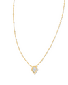 Kendra Scott Framed Tess Satellite Short Pendant Necklace - Gold Luster Light Blue