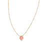 Kendra Scott Framed Tess Satellite Short Pendant Necklace - Gold Luster Rose Pink