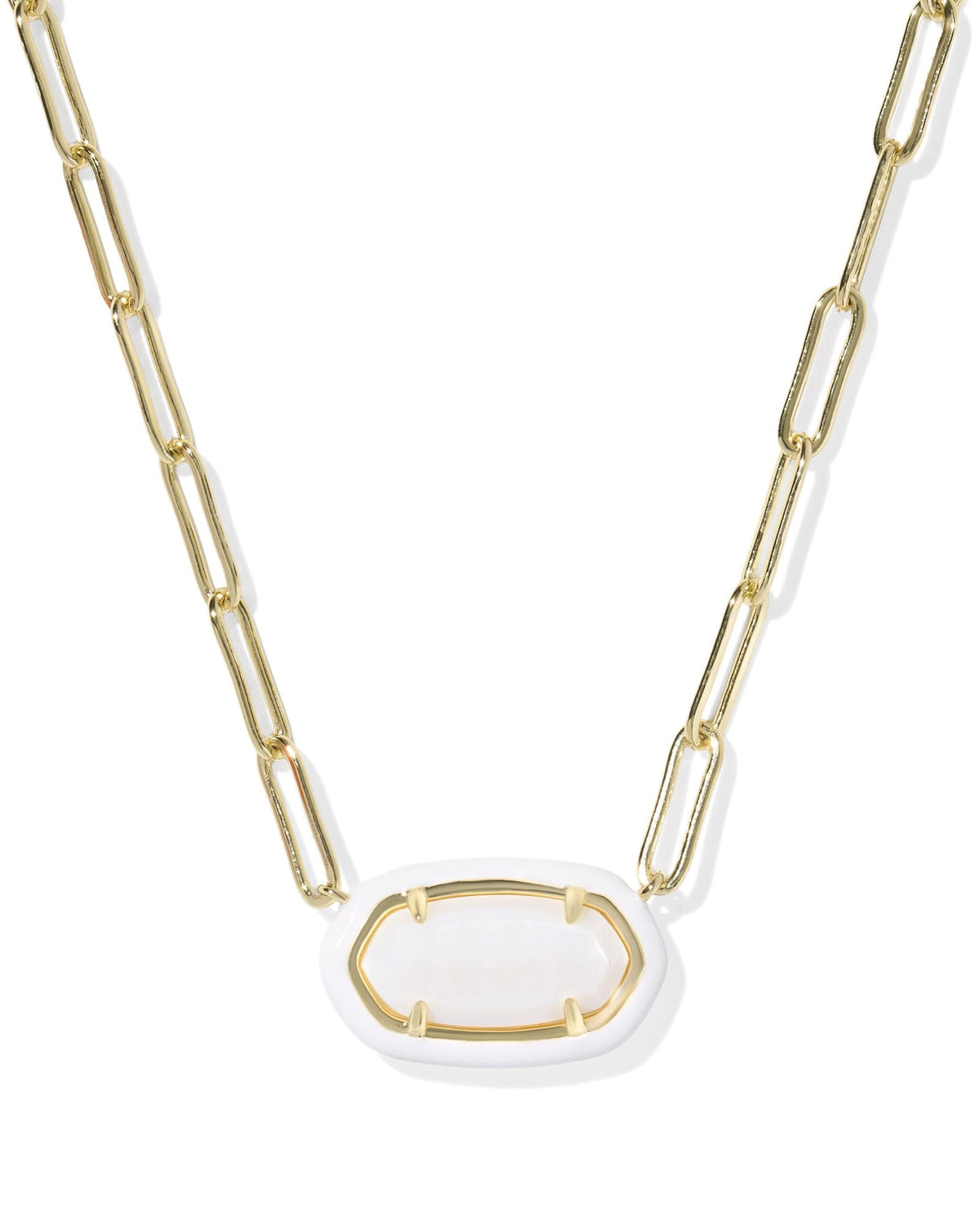 Elisa Enamel Frame Paperclip Necklace