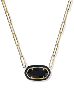 Elisa Enamel Frame Paperclip Necklace