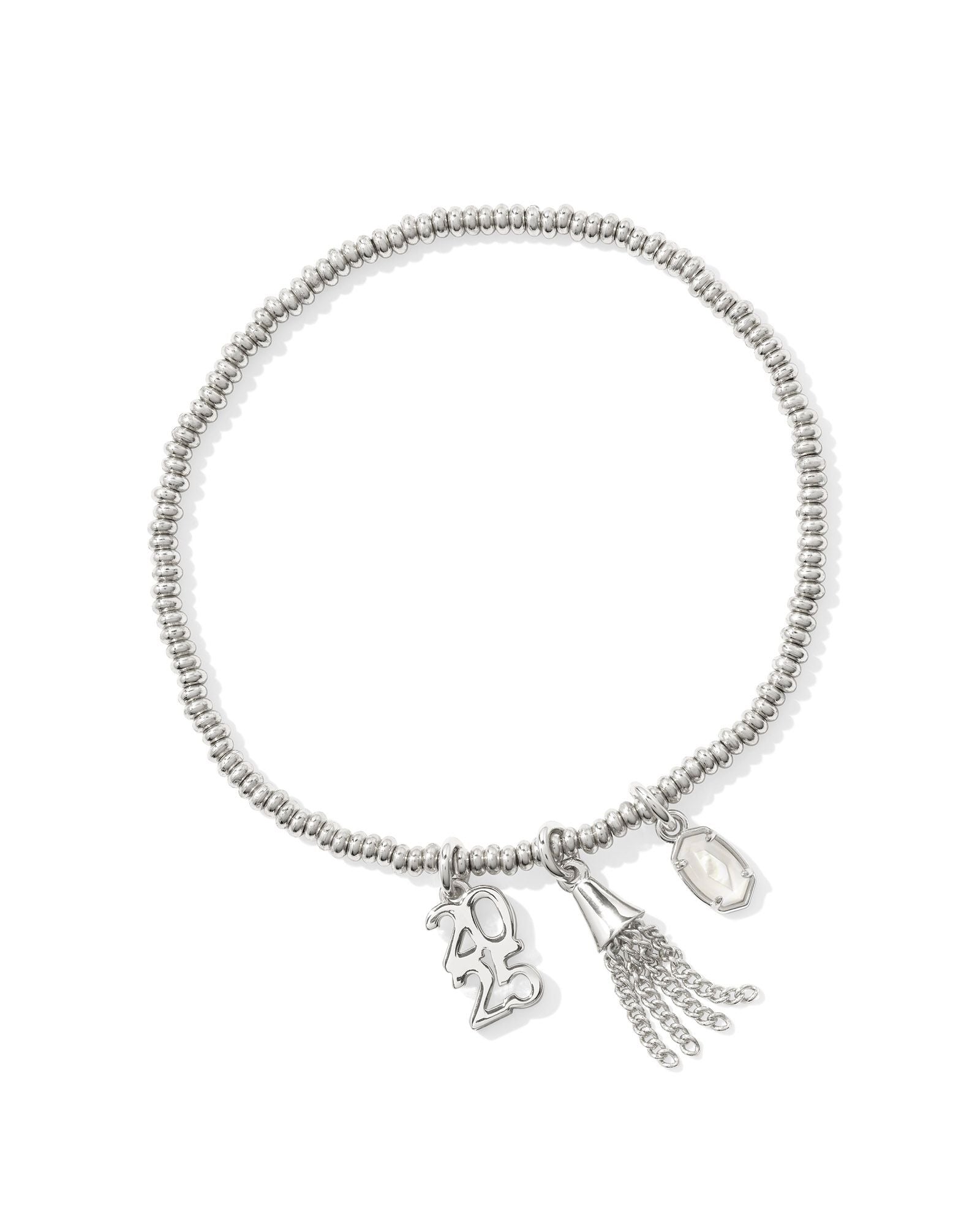 2025 Graduation Stretch Bracelet | Silver