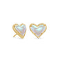Ari Heart Gold Dichroic Stud Earrings