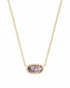 Kendra Scott Elisa Gold Genuine Amethyst Quartz Necklace