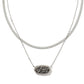 Kendra Scott Elisa Herringbone Multistrand Necklace in Platinum Drusy