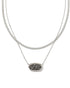 Kendra Scott Elisa Herringbone Multistrand Necklace in Platinum Drusy