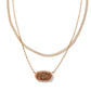 Elisa Herringbone Multistrand Necklace in Rose Gold Drusy