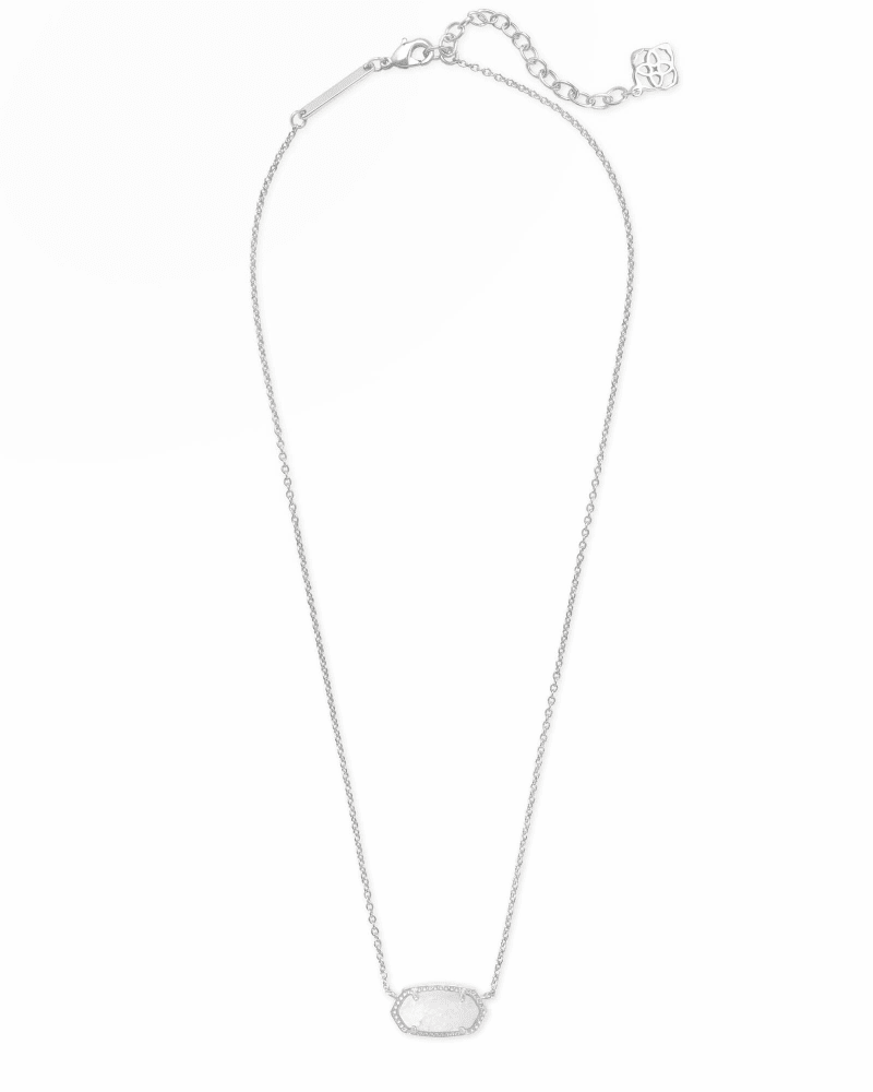 Kendra Scott Elisa Rhodium White Opal Necklace chain
