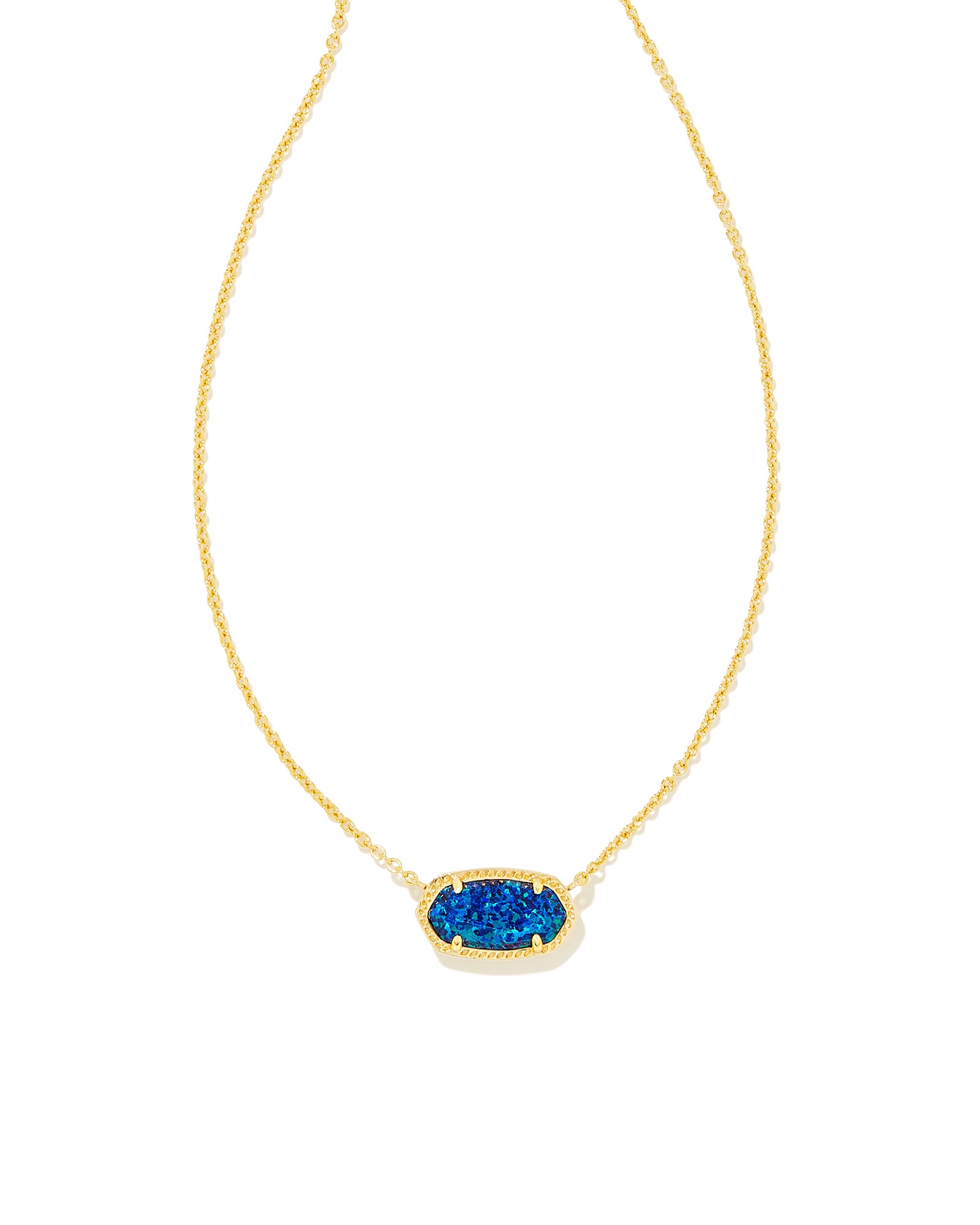 Elisa Pendant Necklace Gold Cobalt Blue Kyocera Opal