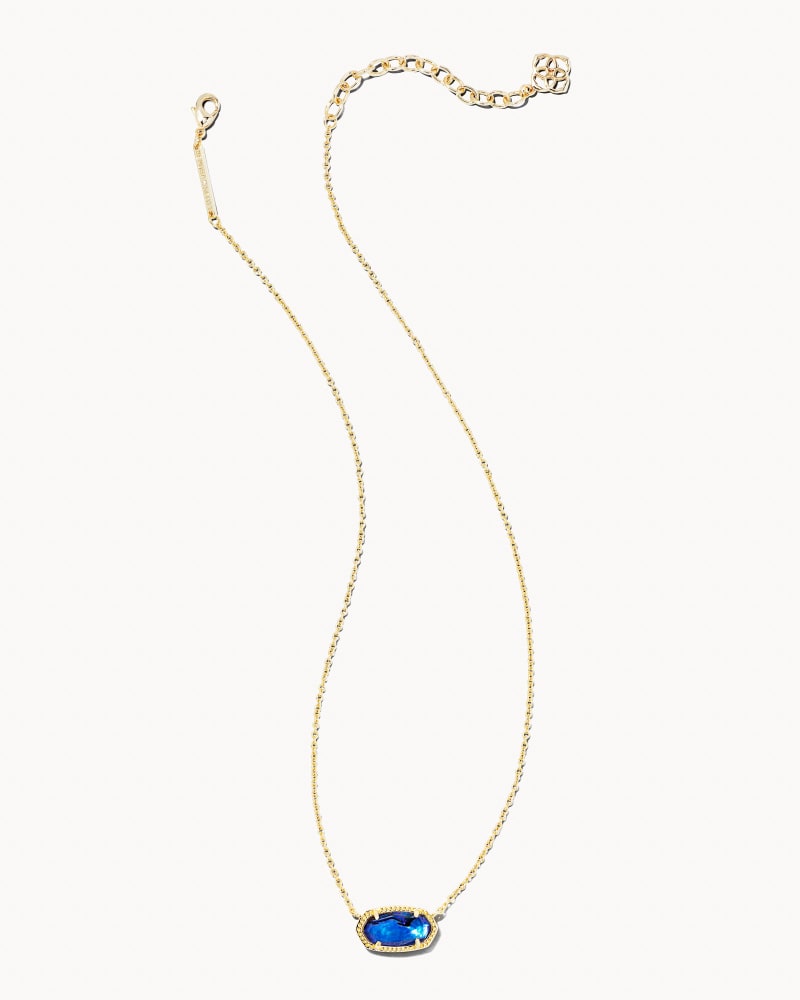 Elisa Necklace Gold Navy Abalone