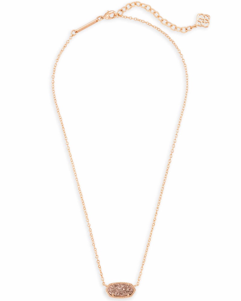 Elisa Rose Gold Iridescent Drusy Necklace chain
