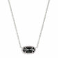 Kendra Scott Elisa Silver Pendant Necklace In Black Opaque Glass