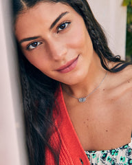 Elisa Rhodium Platinum Drusy Necklace model image