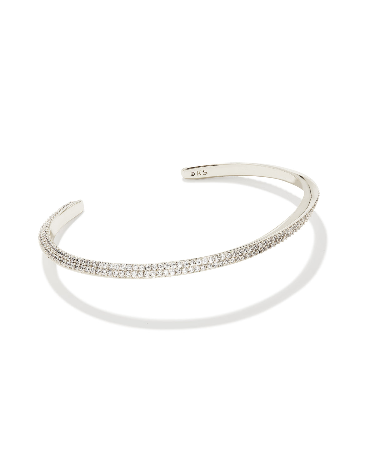 Ella Cuff Bracelet Silver White Cz